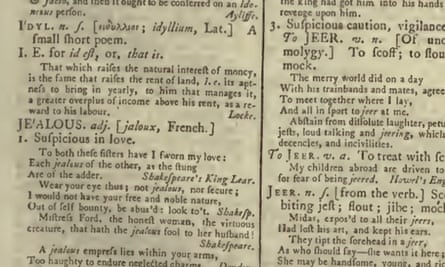 I and J in Johnson's Dictionary