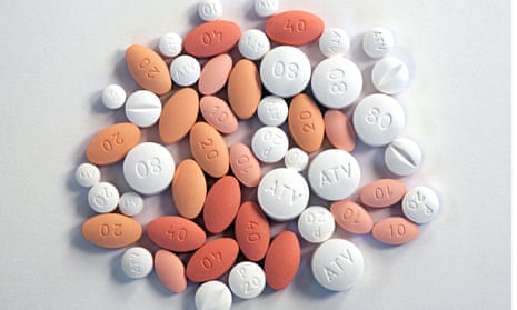 Several different types of statin statins pills tablets, UK