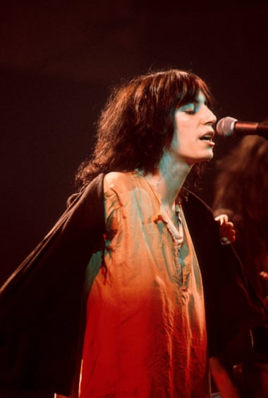 Patti Smith performs on stage, New York, 1976.