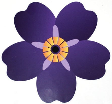 The forget-me-not flower designed to commemorate the centenary of the Armenian genocide.