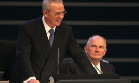 VW gulf: chief executive Martin Winterkorn, left,  and company chairman Ferdinand Piech