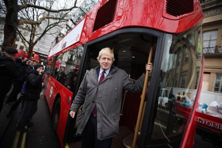 Boris Johnson in 2011, launching Thomas Heatherwick’s new Routemaster buses, ‘their blinginess at odds with the originals’.