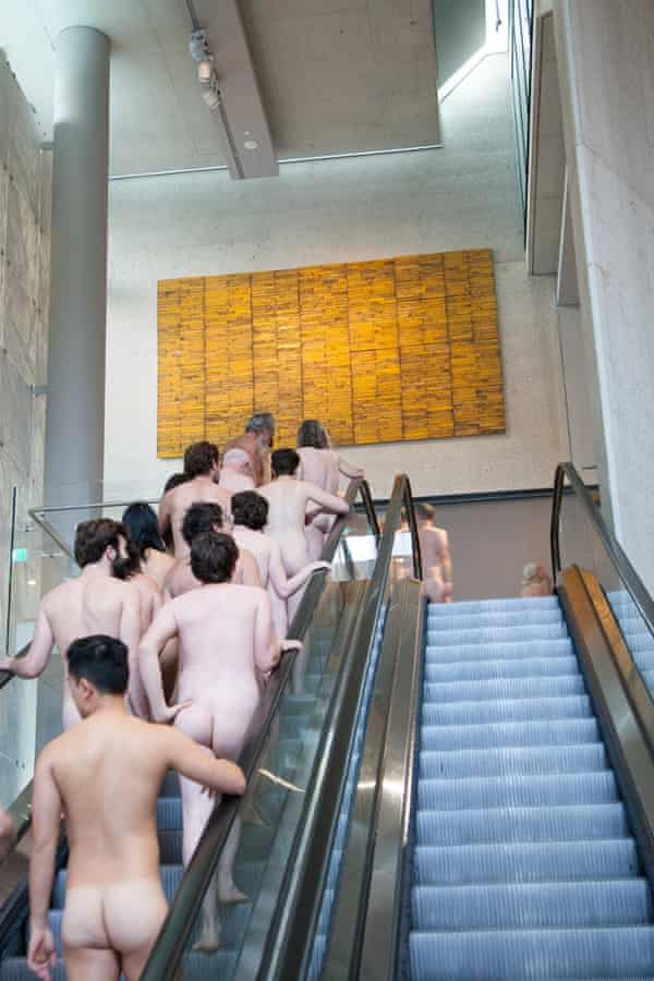 Stuart Ringholt leads his nude tour through the National Gallery of Australia.