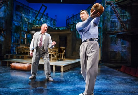 Antony Sher and Alex Hassell as Biff in Death of a Salesman at the RSC, directed by Gregory Doran.
