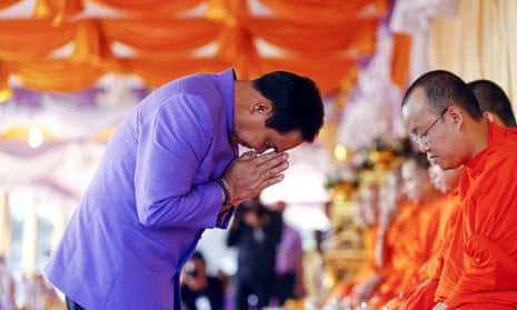 Prime minister Prayuth Chan-ocha attends a Buddhist ceremony on Thursday.