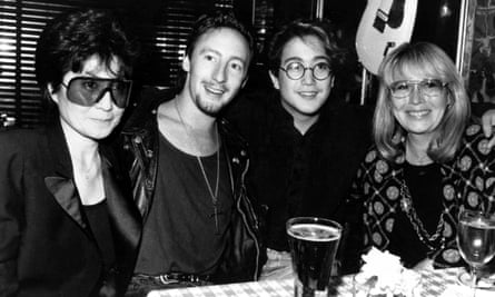 Yoko Ono, Julian Lennon and Sean Lennon with Cynthia Lennon, in New York in 1989 for one of Julian's concerts.