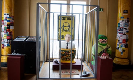 An anti-Putin installation inside the Ukrainian World museum and community centre.