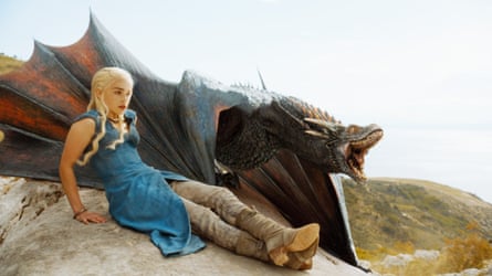 Daenerys Targaryen (Emilia Clarke) and dragon in Game of Thrones.