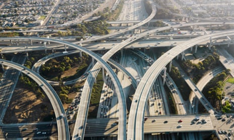 A highway interchange in Los Angeles.