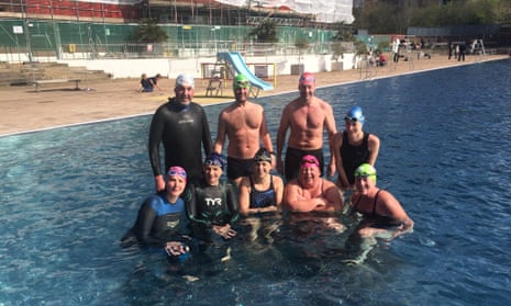 Swimmers join Sally at Parliament Hill lido for her penultimate swim