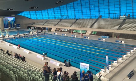 The London Aquatics Centre gets ready for the Swimathon