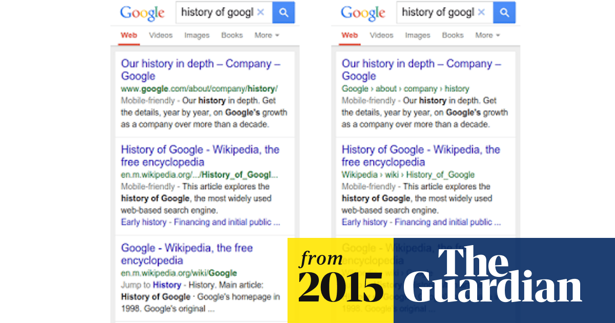 Google Hides Urls In Mobile Web Search Results Search Engines The Guardian Google Hides Urls In Mobile Web Search Results Search Engines The Guardian