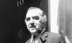 Roy Mason outside No 10 in 1974.