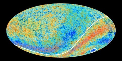 An earlier image from the Planck telescope shows the Cold Spot, circled.