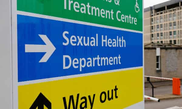 Sign for the Sexual Health Department outside a hospital
