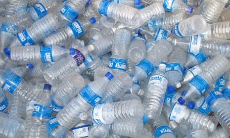Empty plastic drinking water bottles
