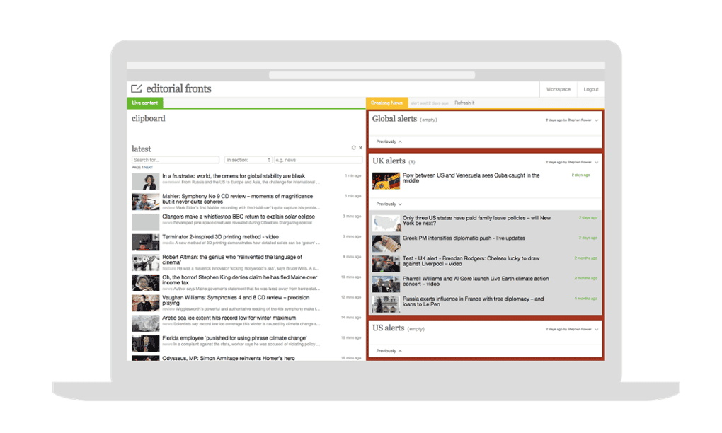 Editorial tool used to send breaking news alerts to the Guardian site.