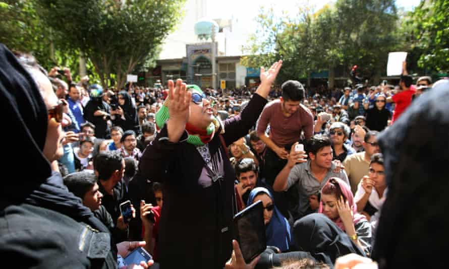 A protest in Isfahan last November to show solidarity with women injured in a series of acid attacks.