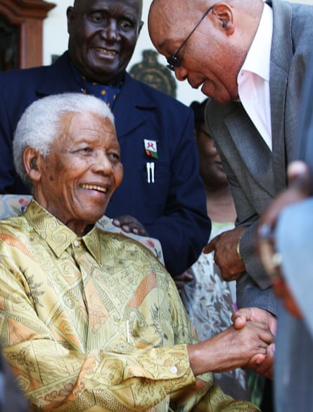 Jacob Zuma speaks to Nelson Mandela