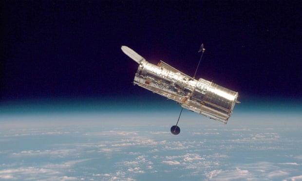 The Hubble space telescope, photographed in 1997.