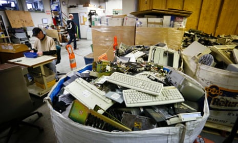 discarded computer parts