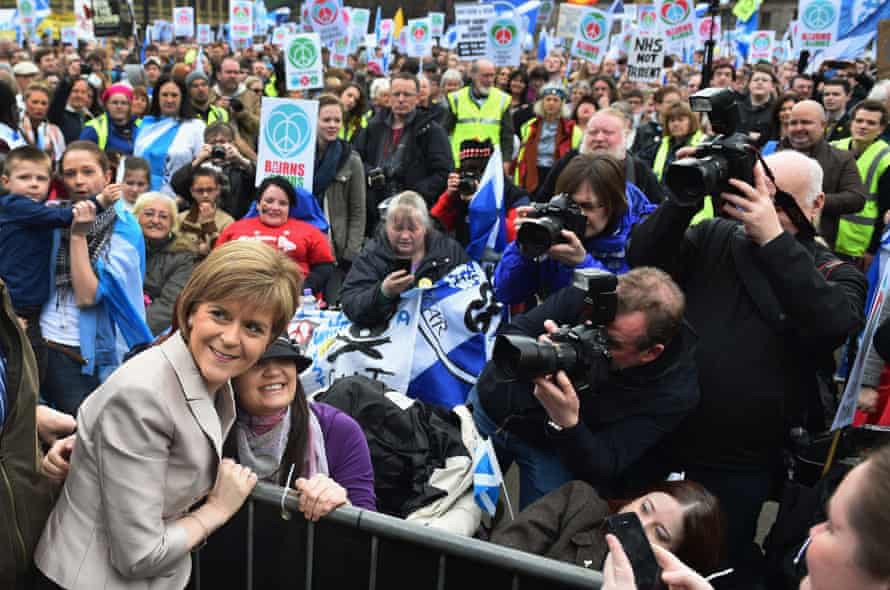 Sturgeon addresses the annual CND Scotland Scrap Trident rally in George Square in Glasgow