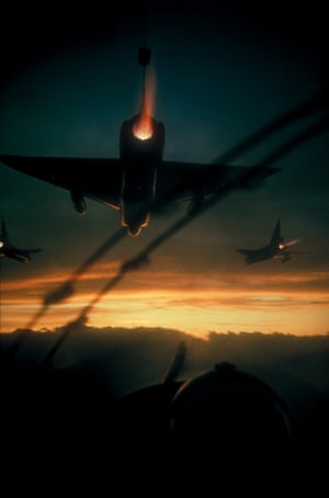 1966 American F-102 interceptor fighters a fly dawn patrol
