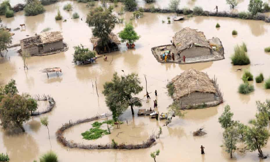 Residents in a flood-affected area on the outskirts of Sukkur. South Asia is the world's most climate-vulnerable region, its fast-growing populations badly exposed to flood, drought, storms and sea-level rise, according to a survey of 170 nations published in 2010. UN scientists have delivered their darkest report yet on the impacts of climate change, pointing to a future stalked by floods, drought, conflict and economic damage if carbon emissions go untamed.