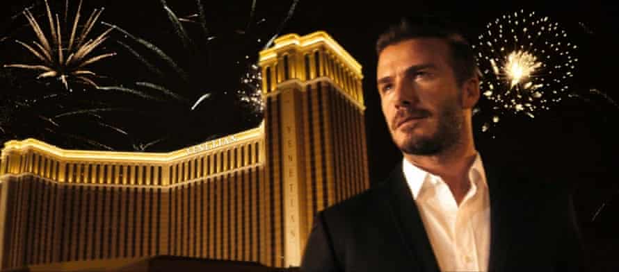 David Beckham appearing in an advertisement for The Venetian