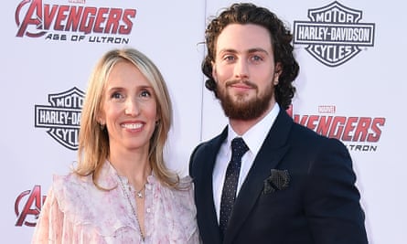 Sam and Aaron Taylor-Johnson at the LA premiere of Avengers: Age of Ultron.