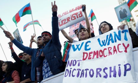 An opposition rally in Baku, Azerbaijan. 