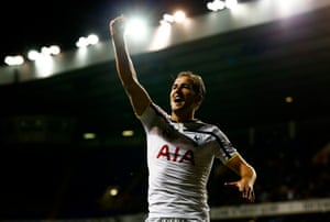 Centre-forward - Harry Kane. Who else after a 30-goal season? A notable English success story and another obvious nomination for the PFA award. Perhaps a little early to judge whether his journey from virtual unknown to England international will make him the national team’s attacking spearhead for years to come. This is the team of the season and Kane (below) has had an outstanding one. Wayne Rooney and Sergio Agüero have been pretty good too but Kane has the Roy of the Rovers factor.