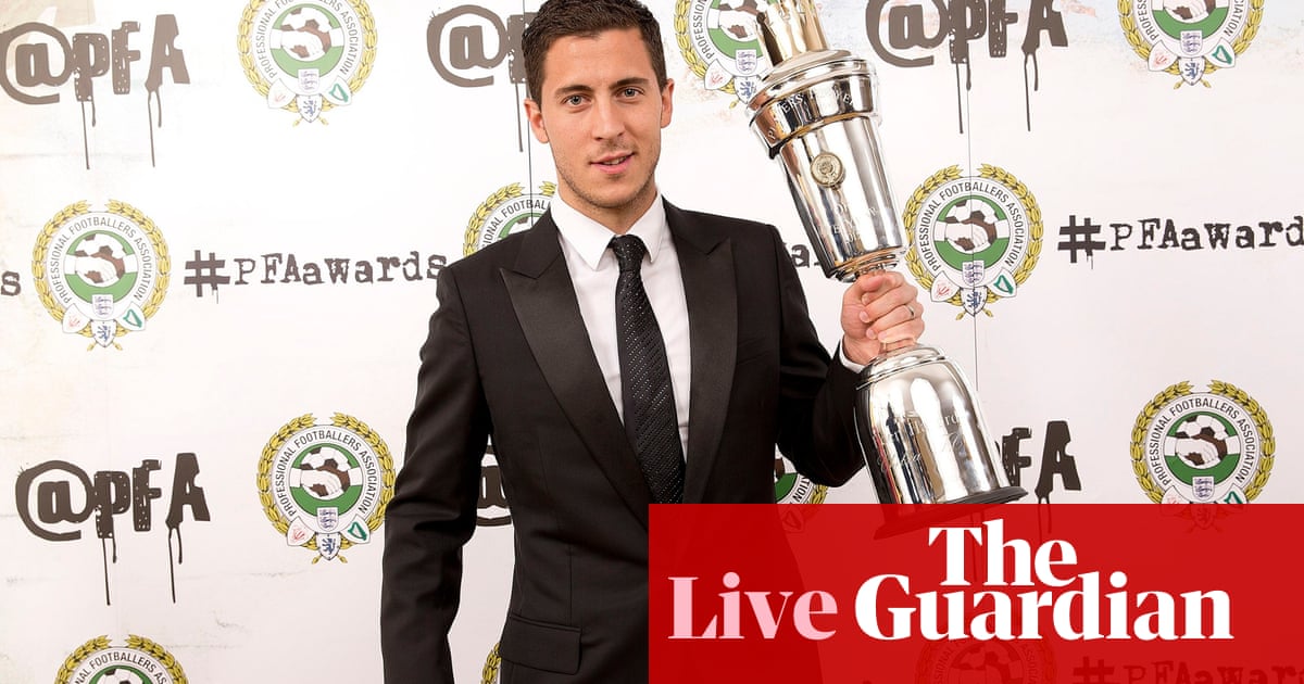 eden hazard wins pfa player of the year award as it happened football the guardian