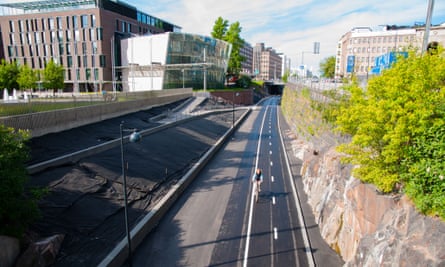 Helsinki’s Baana bicycle corridor opened to the public in 2012.