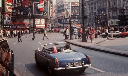 London’s Piccadilly Circus in 1969, when car parking was still free in most of the capital.