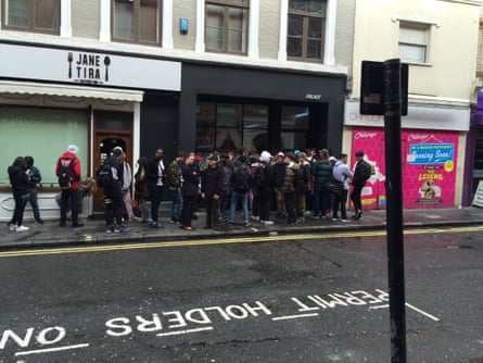 The crowd outside the new Palace shop in Soho