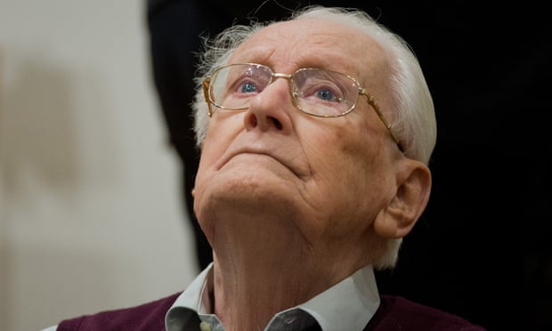 Former SS guard Oskar Groening in court in Lueneburg, northern GermanyThe 93-year-old is accused of helping to operate the death camp Auschwitz in Nazi-occupied Poland between May and June 1944.