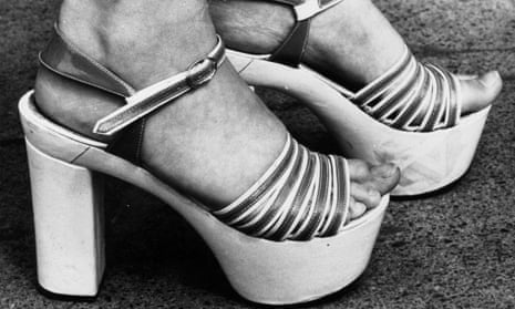 A pair of platform shoes, August 1973.