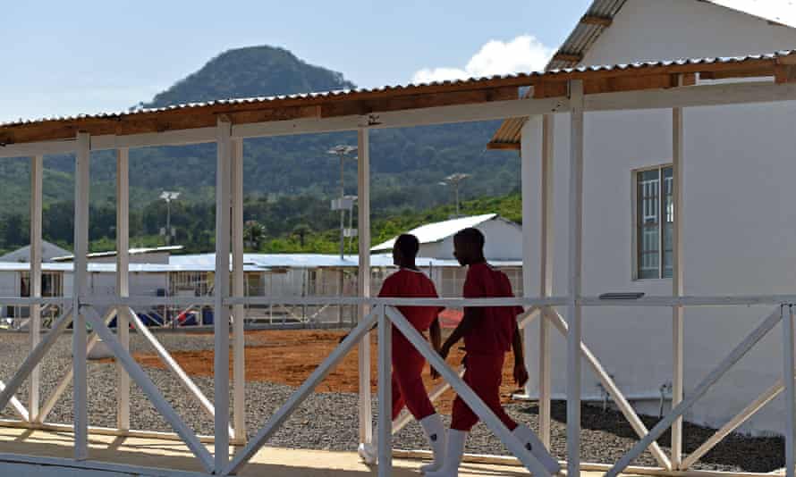 Health workers at the Kerry Town Ebola treatment centre on the outskirts of Freetown, Sierra Leone, last November.