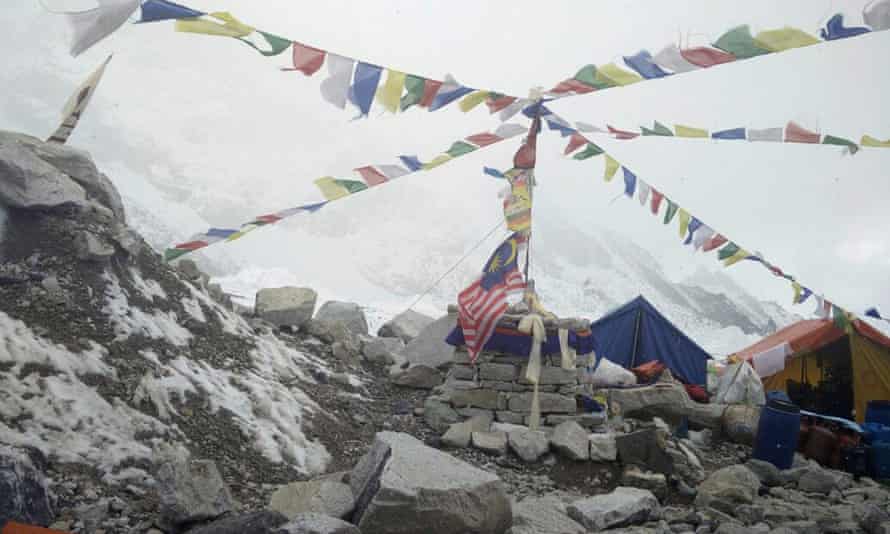 The scene at Everest base camp on Tuesday.