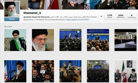 The Instagram account of Iran's supreme leader, Ayatollah Ali Khamenei.