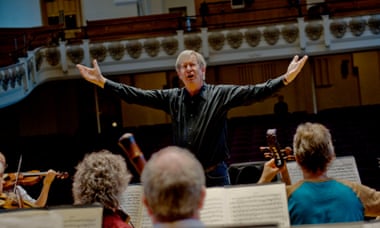 Sir John Eliot Gardiner rehearsing Handel's Israel in Egypt with the English Baroque Soloists and the Monteverdi Choir, Cadogan Hall, London. Commissioned for Arts