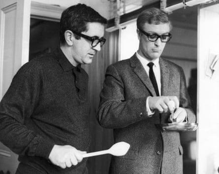 The Ipcress File, 1965: writer Len Deighton and Michael Caine cooking. 