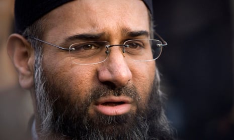 Anjem Choudary, a militant Islamist who was denounced by some of the Muslims leaving the London Central mosque.