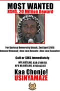 A Kenyan police poster about Mohamed Mohamud aka Dulyadeyn.