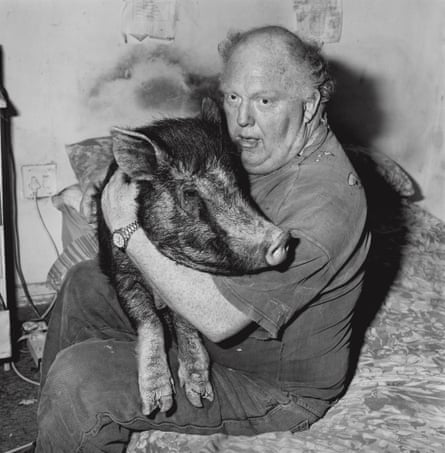 Brian with pet pig, 1998