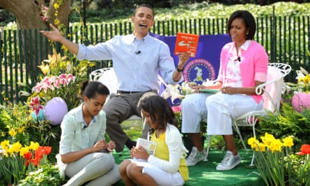 US President Barack Obama at the Easter Egg Roll at the White House, Washington DC.