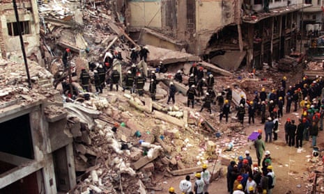 The scene after the 1994 bombing of the Argentine Jewish Mutual Association in Buenos Aires.