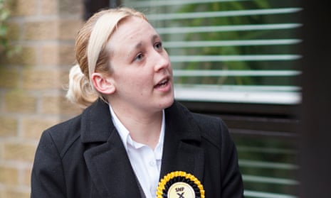 SNP candidate Mhairi Black canvassing in Paisley.
