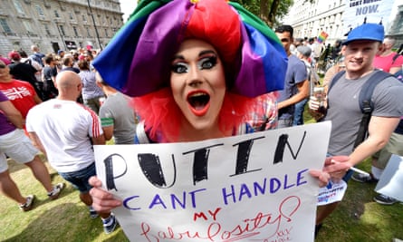 Protesters take part in a London rally against Russia's gay 'propaganda' law in 2103